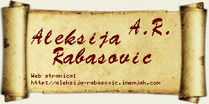 Aleksija Rabasović vizit kartica